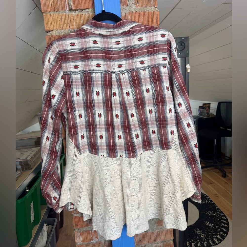 Plaid and Cream Women's Top